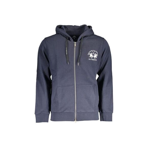 La Martina Blue Cotton Men Sweatshirt